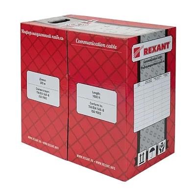 01-0150 REXANT Кабель витая пара F/UTP, категория 5e, ZH нг(А)-HF, 4PR, 24AWG, внутренний, оранжевый