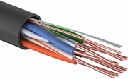 01-0045-3 Кабель витая пара омедненный, U/UTP, CAT 5e, PE, 4PR, 24AWG, OUTDOOR, SOLID, черный, 305м