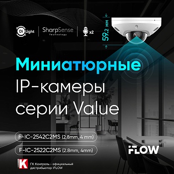 Миниатюрные IP-камеры iFLOW серии Value: безупречная безопасность в безупречном исполнении.<