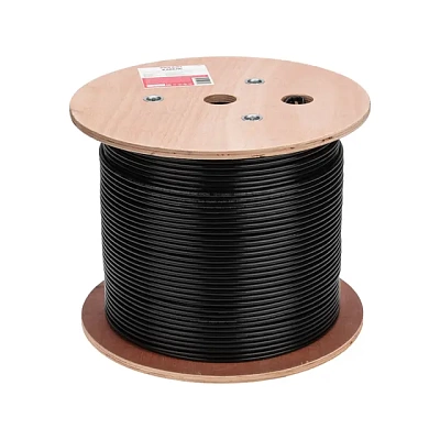 01-0058 Кабель витая пара U/UTP, CAT 6, PE, 4PR, 23AWG, OUTDOOR, SOLID, черный, 305м REXANT